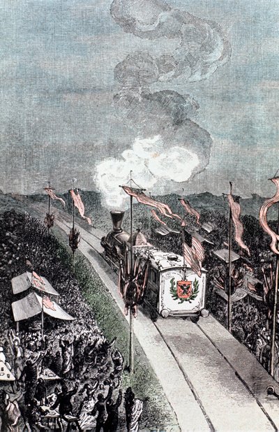 Illustrasjon fra Fra jorden til månen av Jules Verne, 1865 av Unbekannt