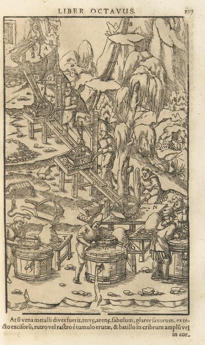 Illustrasjon fra De re metallica libri XII av Georgius Agricola, 1556 av Unbekannt