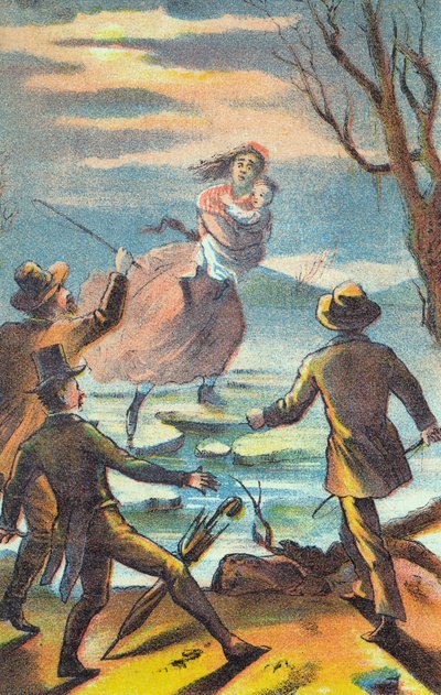 Illustrasjon fra en plakat som reklamerer for en teateroppsetning av Onkel Toms hytte, 1870 av Unbekannt