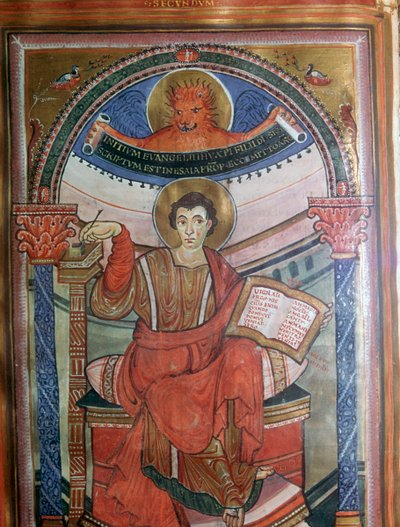 Illustrasjon av Markus som holder sitt evangelium, 800-tallet av Unbekannt