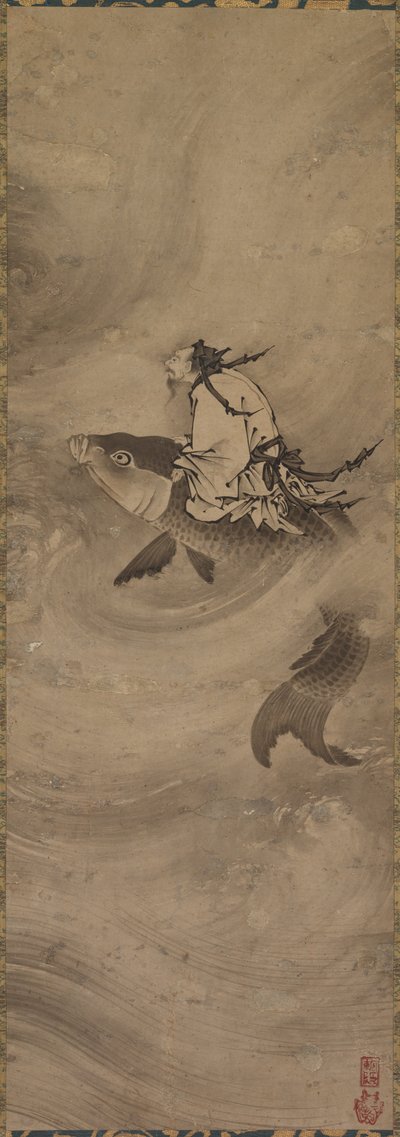 Immortal Riding on a Carp, ca. 1600. av Unbekannt
