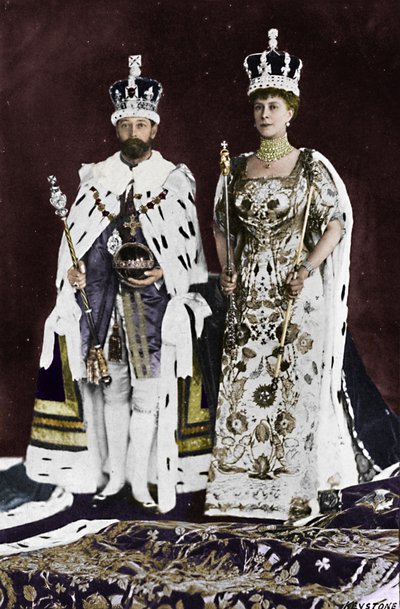 Våren 1910 døde kong Edward VII, i mars 1911 ble kong George V kronet, 1911, 1945 av Unbekannt