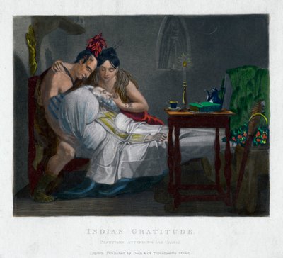 Indisk takknemlighet - Peruanere som går på Las Cassas, 1800-tallet av Unbekannt