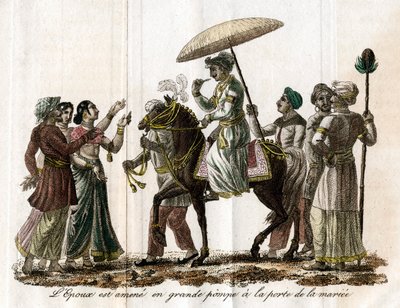 Indisk bryllupsprosesjon, c1800-tallet av Unbekannt