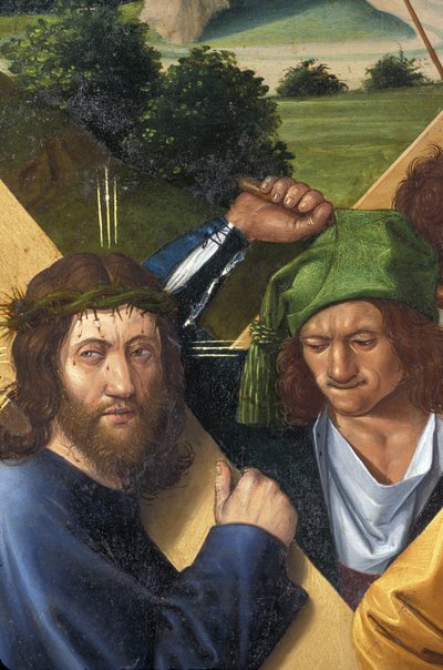 Indre et Loire N* 177 - Chateau de Loches - Detalj av altertavlen til korsfestelsen - Ecole de Jean Fouquet - 1485 - av Unbekannt