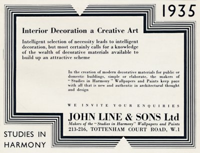 Interiørdekorasjon en kreativ kunst - John Line & Sons Ltd, 1935 av Unbekannt