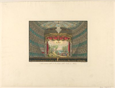 Interiør, La Scala Theatre, Milano av Unbekannt