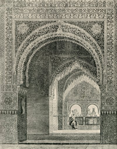 Innvendig utsikt, hentet fra Hall of the Two Sisters, 1800-tallet, 1907. av Unbekannt