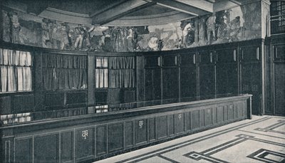 Interiør av Grand Trunk Railways nye London-kontorer med temperafrise av Frank Brangwyn, c1909 av Unbekannt