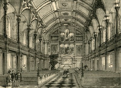 Interiør i St. Andrews-kirken, c1872. av Unbekannt