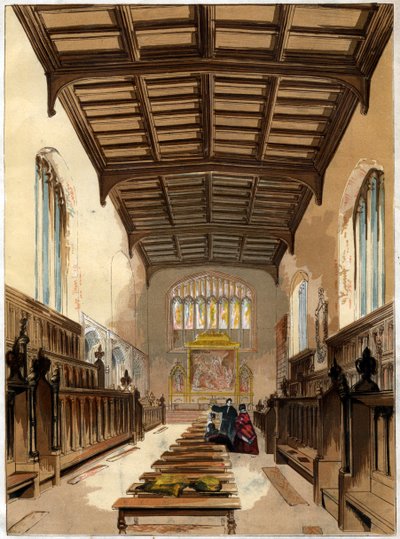 Interiøret i St Johns College Chapel, Cambridge, Cambridgeshire av Unbekannt