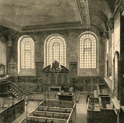 Interiør i St. Michaels, Wood Street, 1876, 1897. av Unbekannt