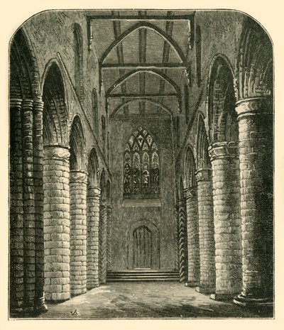 Interiør i Abbey Nave, Looking West, 1898. av Unbekannt