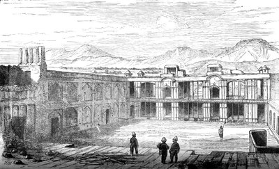 Interiør i det britiske residency, Cabul, Looking South, 1879, c1880 av Unbekannt