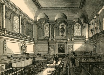 Interiør av kapellet til Foundling Hospital, c1876. av Unbekannt