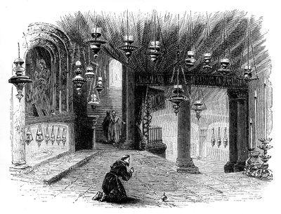 Interiør av fødselskapellet, Betlehem, c1888 av Unbekannt