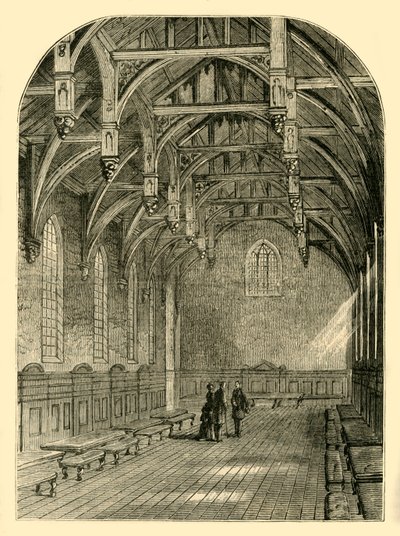 Interiøret i den store salen, Lambeth Palace, 1800, c1878. av Unbekannt