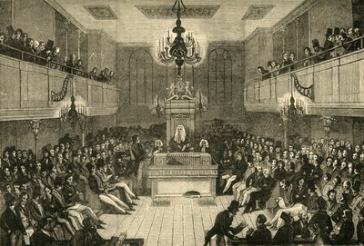 Interiør i Underhuset, 1834, 1881. av Unbekannt