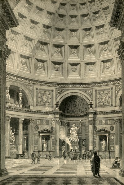 Interiøret i Pantheon i Roma restaurert, 1890. av Unbekannt