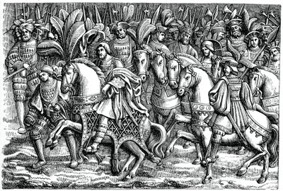 Intervju mellom Francis I og Henry VIII, on the Field of the Cloth of Gold, 1520, 1870 av Unbekannt