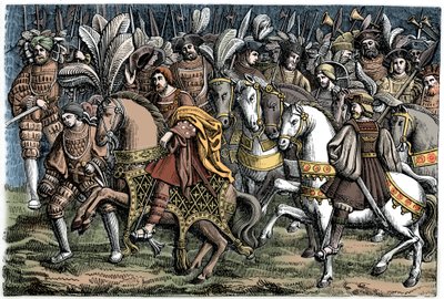 Intervju mellom Francis I og Henry VIII, på Field of the Cloth of Gold, 1520, 1870. av Unbekannt