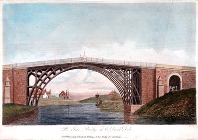 Jernbro over Severn ved Ironbridge, Coalbrookdale, England, bygget 1779 1809 av Unbekannt