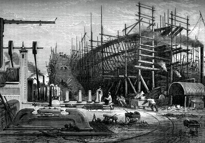 Jernskip, Mrs Samudas verft, Isle of Dogs, London, c1880 av Unbekannt