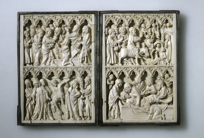 Elfenbensdiptyk med scener fra Life of Christ Property til dronning Jadwiga av Polen, 1300-tallet av Unbekannt