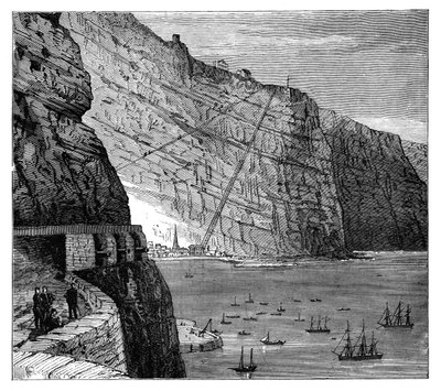 Jacobs Ladder som fører til Mundens Battery, Jamestown, Saint Helena, c1890 av Unbekannt