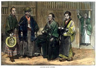 Japanske eskorteoffiserer, 1874 av Unbekannt