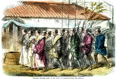 Japanske offiserer skal avlegge gratulasjonsbesøk, Japan, 1865 av Unbekannt