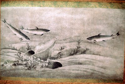 Japansk maleri av fisk av Unbekannt