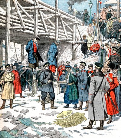 Japanske spioner blir hengt, russisk-japanske krigen, 1904-5 av Unbekannt