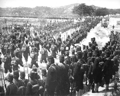 Japanske tropper, Korea, ca 1900 av Unbekannt