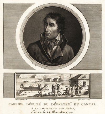 Jean-Baptiste Carrier, stedfortreder for avdelingen for Cantal ved National Convention, giljotinert 1794 av Unbekannt