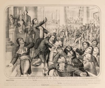 Jean-Lambert Tallien ved tribunen til den nasjonale konvensjonen om den 9. Thermidor..., 1794. av Unbekannt