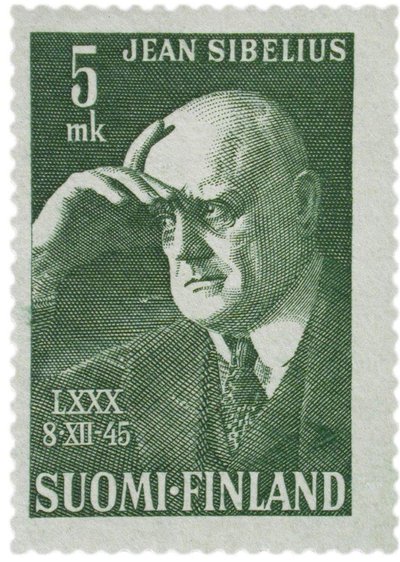 Jean Sibelius frimerke, 1945 av Unbekannt