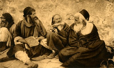 Jerusalem - Jøder ved klagemuren, c1918-c1939. av Unbekannt