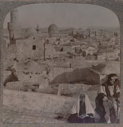 Jerusalem fra skolen over moskeen, viser Tower of Antonio, c1900 av Unbekannt