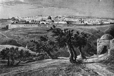 Jerusalem, fra Oljeberget, 1902 av Unbekannt