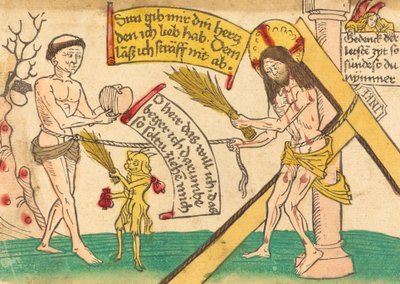 Jesus tiltrekker de trofaste til hjertet, 14801490. av Unbekannt