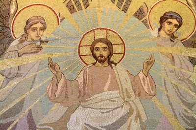 Jesus Kristus. Frelserens kirke for utsølt blod eller Oppstandelseskirken, St. Petersburg, Russland av Unbekannt