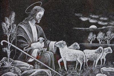 Jesus den gode hyrde, Saint-Nicolas de Veroce, Frankrike av Unbekannt