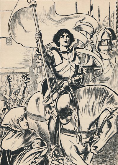 Joan i sjefen for hæren, c1907 av Unbekannt