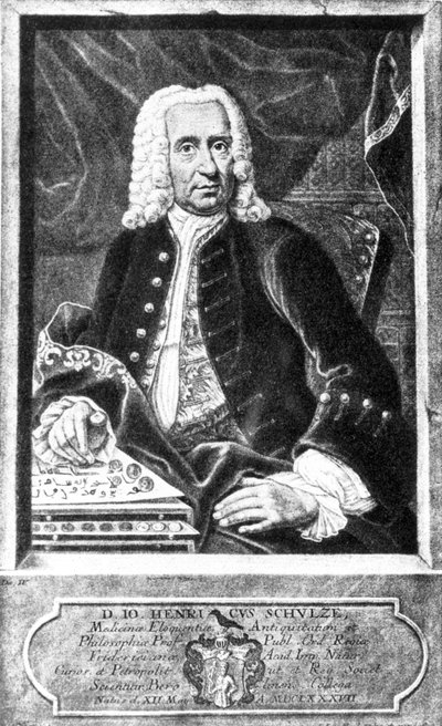 Johann Heinrich Schulze, tysk foregriper av fotografi, ca 1710 av Unbekannt