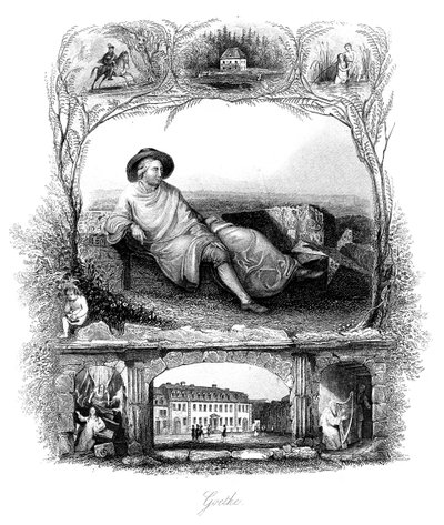 Johann Wolfgang von Goethe , tysk poet, dramatiker og vitenskapsmann, 1800-tallet av Unbekannt