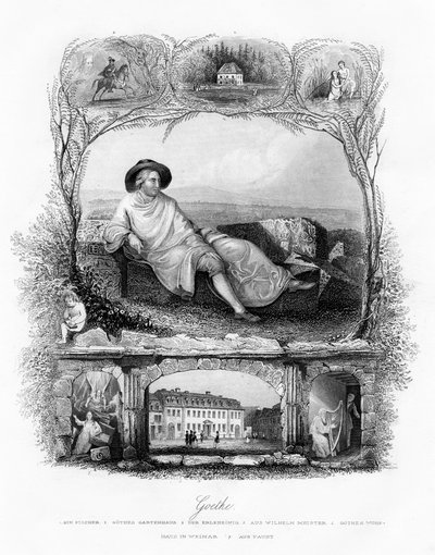 Johann Wolfgang von Goethe , tysk poet, dramatiker og vitenskapsmann, 1800-tallet av Unbekannt