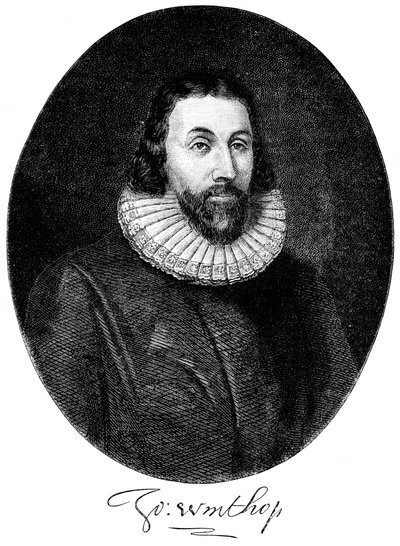 John Winthrop, engelsk puritansk nybygger i Amerika, 1600-tallet c1880 av Unbekannt