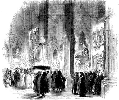 Joseph Addisons fakkelbegravelse i Westminster Abbey, 1719 c1850 av Unbekannt