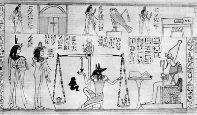 De dødes dom, fra tempelet til Deir-el-Bahari, Egypt, c1025 f.Kr. 1936 av Unbekannt